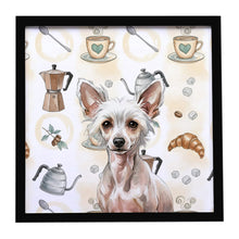 Load image into Gallery viewer, Hairless Chinese Crested Coffee Bar Framed Metal Print