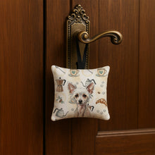 Load image into Gallery viewer, Hairless Chinese Crested Coffee Bar Hanging Square Fabric Ornament 3.5 × 3.5