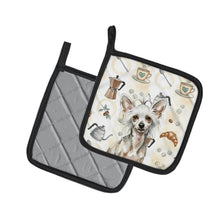 Load image into Gallery viewer, Hairless Mottled Pattern Chinese Crested Coffee Bar Pair of Pot Holders