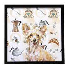 Load image into Gallery viewer, Hairless Palomino Chinese Crested Coffee Bar Framed Metal Print