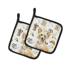 Load image into Gallery viewer, Hairless Palomino Chinese Crested Coffee Bar Pair of Pot Holders
