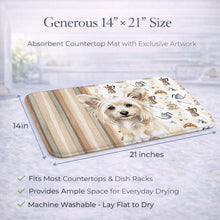 Load image into Gallery viewer, Powderpuff Chinese Crested Coffee Bar Dish Drying Mat