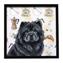 Load image into Gallery viewer, Black Chow Chow Coffee Bar Framed Metal Print