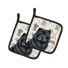 Load image into Gallery viewer, Black Chow Chow Coffee Bar Pair of Pot Holders