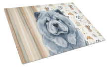 Load image into Gallery viewer, Blue Chow Chow Coffee Bar Glass Cutting Board