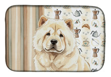 Load image into Gallery viewer, Cream Chow Chow Coffee Bar Dish Drying Mat