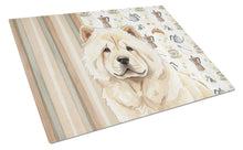 Load image into Gallery viewer, Cream Chow Chow Coffee Bar Glass Cutting Board