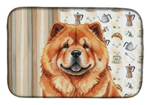 Load image into Gallery viewer, Red Chow Chow Coffee Bar Dish Drying Mat