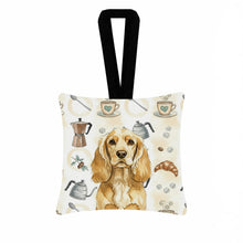 Load image into Gallery viewer, Buff Cocker Spaniel Coffee Bar Hanging Square Fabric Ornament 3.5 × 3.5