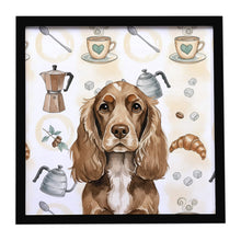 Load image into Gallery viewer, Chocolate Cocker Spaniel Coffee Bar Framed Metal Print
