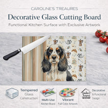 Load image into Gallery viewer, Parti Cocker Spaniel Coffee Bar Glass Cutting Board