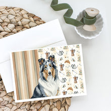 Load image into Gallery viewer, Blue Merle Collie Coffee Bar Greeting Cards Pack of 8