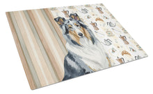 Load image into Gallery viewer, Blue Merle Collie Coffee Bar Glass Cutting Board