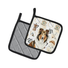 Load image into Gallery viewer, Sable Collie Coffee Bar Pair of Pot Holders