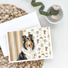 Load image into Gallery viewer, Tricolor Collie Coffee Bar Greeting Cards Pack of 8