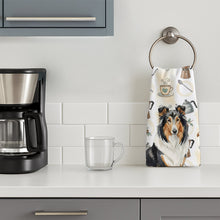 Load image into Gallery viewer, Tricolor Collie Coffee Bar Kitchen Towel