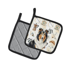 Load image into Gallery viewer, Tricolor Collie Coffee Bar Pair of Pot Holders