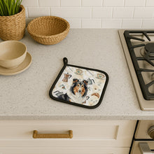 Load image into Gallery viewer, Tricolor Collie Coffee Bar Pair of Pot Holders