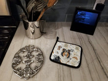 Load image into Gallery viewer, Tricolor Collie Coffee Bar Pair of Pot Holders