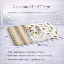 Load image into Gallery viewer, White Collie Coffee Bar Dish Drying Mat