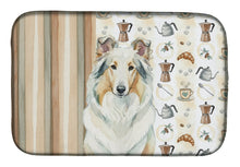 Load image into Gallery viewer, White Collie Coffee Bar Dish Drying Mat