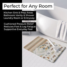 Load image into Gallery viewer, White Collie Coffee Bar Memory Foam Kitchen Mat