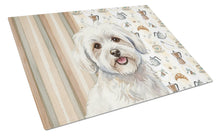 Load image into Gallery viewer, Coton de Tulear Coffee Bar Glass Cutting Board