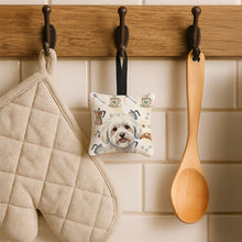 Load image into Gallery viewer, Coton de Tulear Coffee Bar Hanging Square Fabric Ornament 3.5 × 3.5