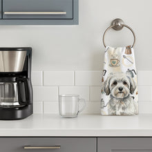 Load image into Gallery viewer, White with Gray Coton de Tulear Coffee Bar Kitchen Towel