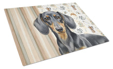 Load image into Gallery viewer, Black and Tan Dachshund Coffee Bar Glass Cutting Board