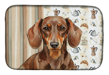 Load image into Gallery viewer, Chocolate and Tan Dachshund Coffee Bar Dish Drying Mat