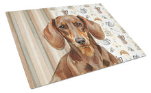 Load image into Gallery viewer, Chocolate and Tan Dachshund Coffee Bar Glass Cutting Board
