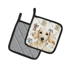 Load image into Gallery viewer, Cream Dachshund Coffee Bar Pair of Pot Holders