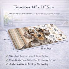 Load image into Gallery viewer, Dapple Dachshund Coffee Bar Dish Drying Mat