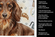 Load image into Gallery viewer, Longhaired Chocolate and Tan Dachshund Coffee Bar Kitchen Towel