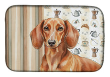 Load image into Gallery viewer, Red Brown Dachshund Coffee Bar Dish Drying Mat