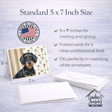 Load image into Gallery viewer, Wirehaired Black and Tan Dachshund Coffee Bar Greeting Cards Pack of 8