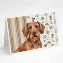 Load image into Gallery viewer, Wirehaired Red Dachshund Coffee Bar Greeting Cards Pack of 8