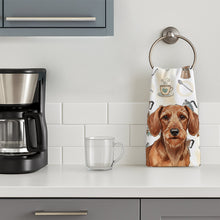 Load image into Gallery viewer, Wirehaired Red Dachshund Coffee Bar Kitchen Towel