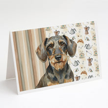 Load image into Gallery viewer, Wirehaired Wild Boar Dachshund Coffee Bar Greeting Cards Pack of 8