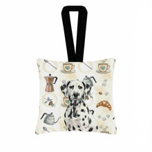 Load image into Gallery viewer, Dalmatian Coffee Bar Hanging Square Fabric Ornament 3.5 × 3.5
