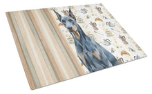 Load image into Gallery viewer, Blue Doberman Pinscher Coffee Bar Glass Cutting Board