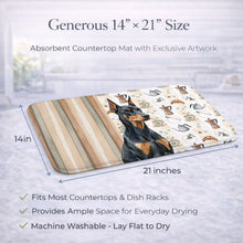 Load image into Gallery viewer, Doberman Pinscher Coffee Bar Dish Drying Mat