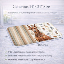 Load image into Gallery viewer, Red Doberman Pinscher Coffee Bar Dish Drying Mat