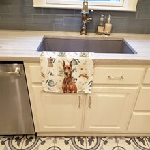Load image into Gallery viewer, Red Doberman Pinscher Coffee Bar Kitchen Towel