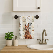 Load image into Gallery viewer, Red Doberman Pinscher Coffee Bar Kitchen Towel