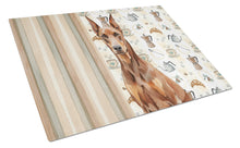 Load image into Gallery viewer, Red Doberman Pinscher Coffee Bar Glass Cutting Board