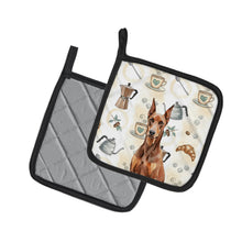 Load image into Gallery viewer, Red Doberman Pinscher Coffee Bar Pair of Pot Holders