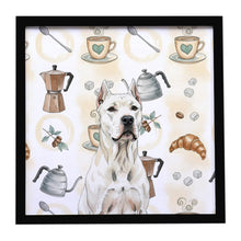 Load image into Gallery viewer, Dogo Argentino Coffee Bar Framed Metal Print