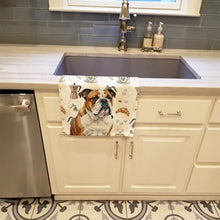 Load image into Gallery viewer, Brindle and White English Bulldog Coffee Bar Kitchen Towel